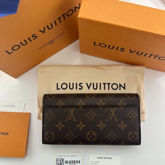 LOUIS VUITTON Monogram Sarah Wallet with Poppy (Red) Interior - Picture 2 of 10